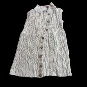 Heartstrings 6x cream button down cable knit sweater dress k3